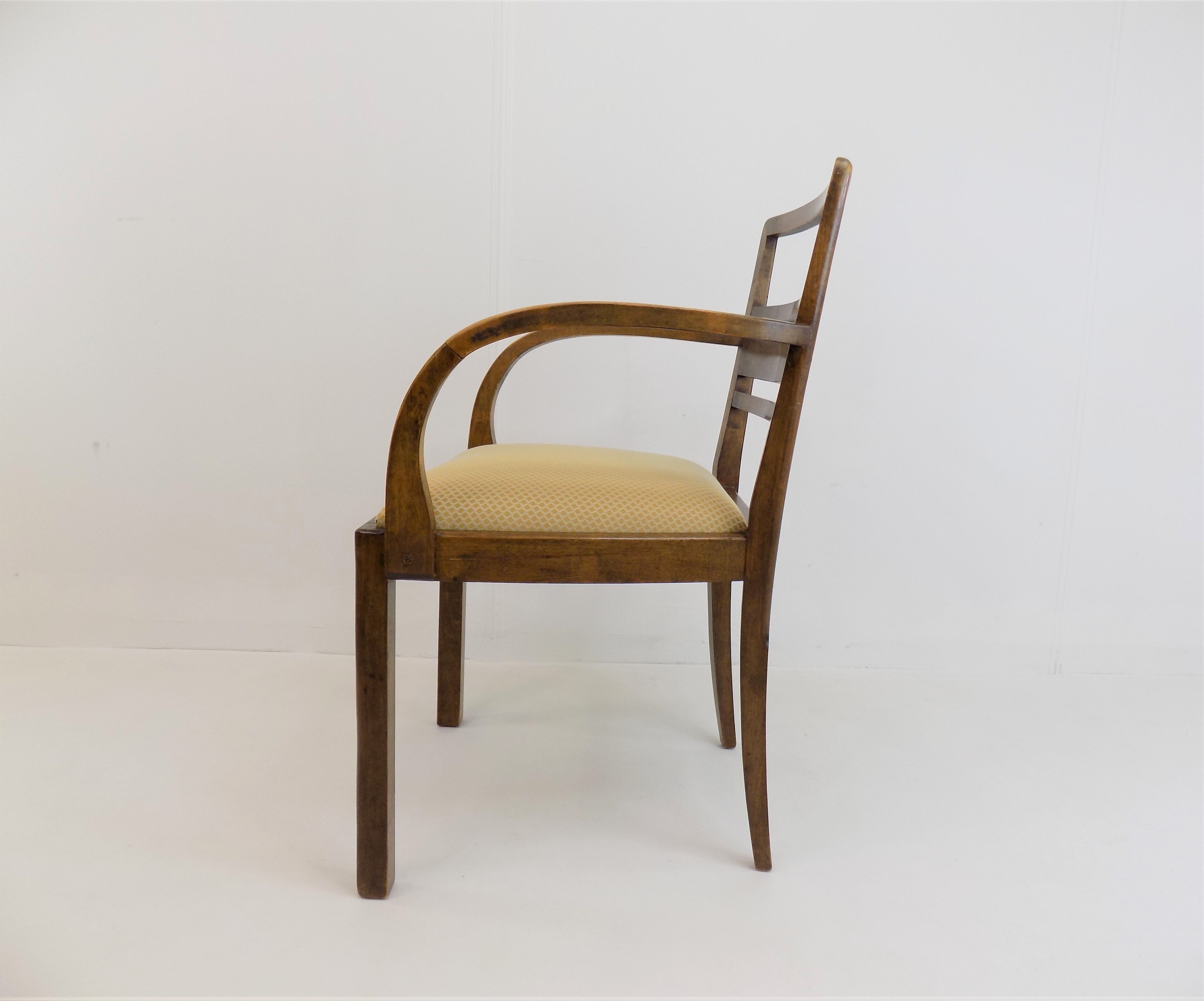 Set of 2 Art Deco chairs in birch burl