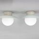 Pair of Space Age Glass & Ceramic Ceiling Lights, 1950's