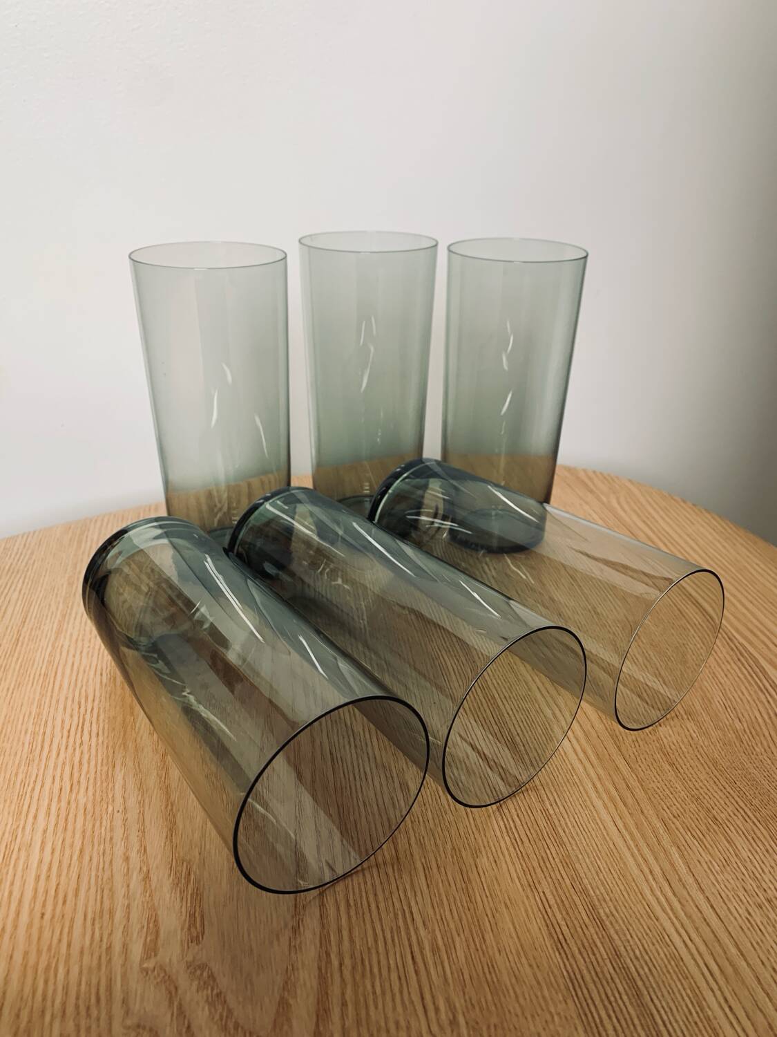 Set of 6 smoked water glasses