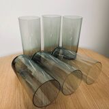 Set of 6 smoked water glasses