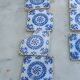 17 old tiles from Desvres Fourmaintraux-Courquin – 11 × 11 cm 19th century
