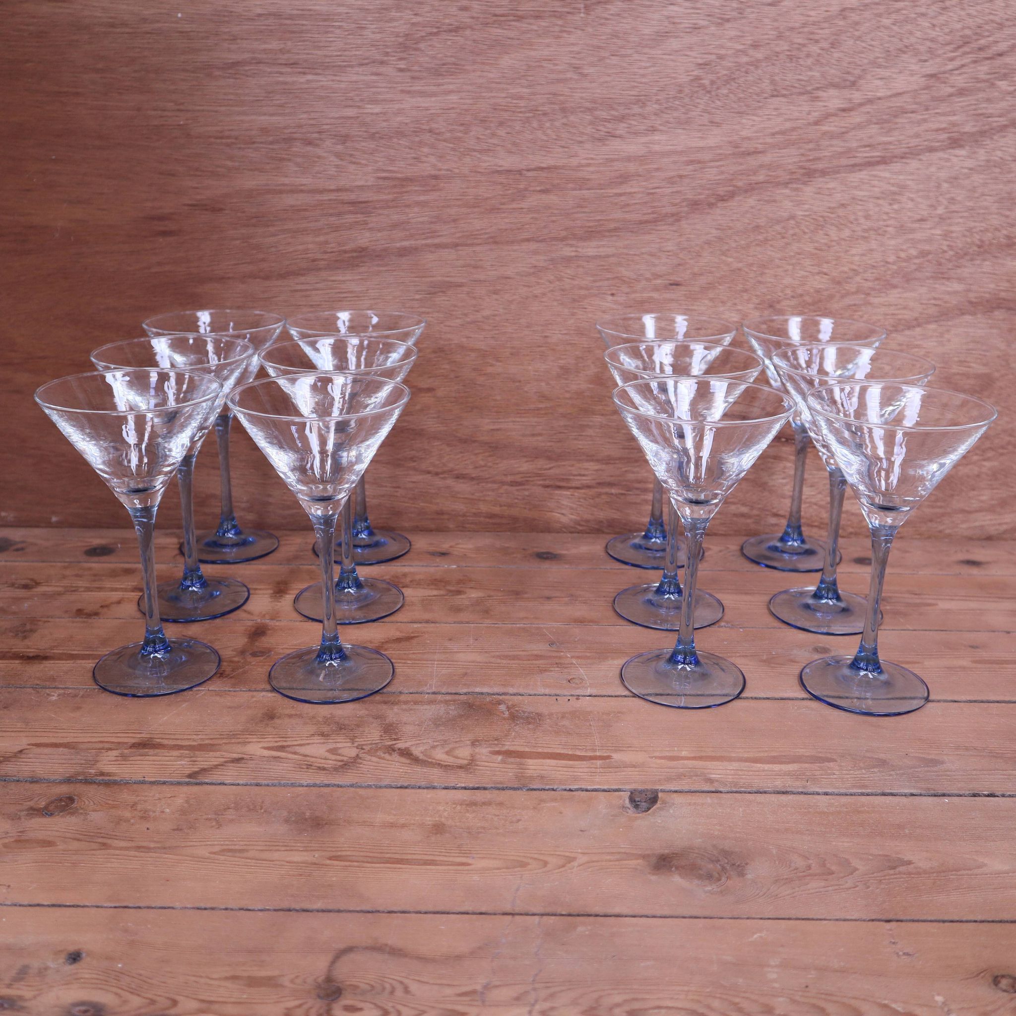 6 verres à cocktail Luminarc pieds bleu azur