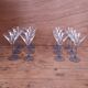 6 Luminarc cocktail glasses with azure blue stems.