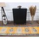 Vintage Turkish Oushak handmade wool cotton orange runner rug 74x350