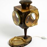 Mid Century italian table lamp with ashtray like a lantern by Aldo Tura