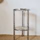 Table d'appoint en marbre et chrome, Italie années 70