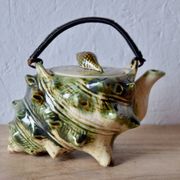 Service à thé vintage en céramique vernissée - forme de conques ou coquillages