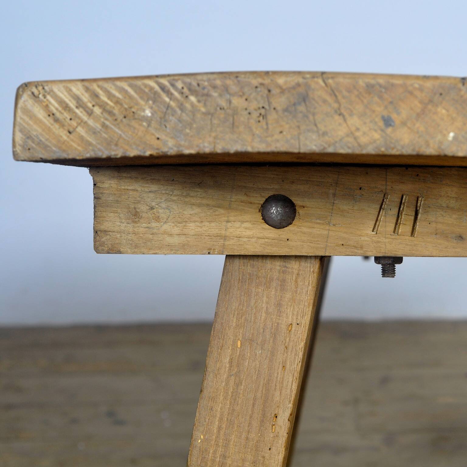 Table de boucher/table de ferme vintage en chêne, 1920s