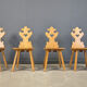 Vintage rustic Tiroler style dining chairs, 1960s