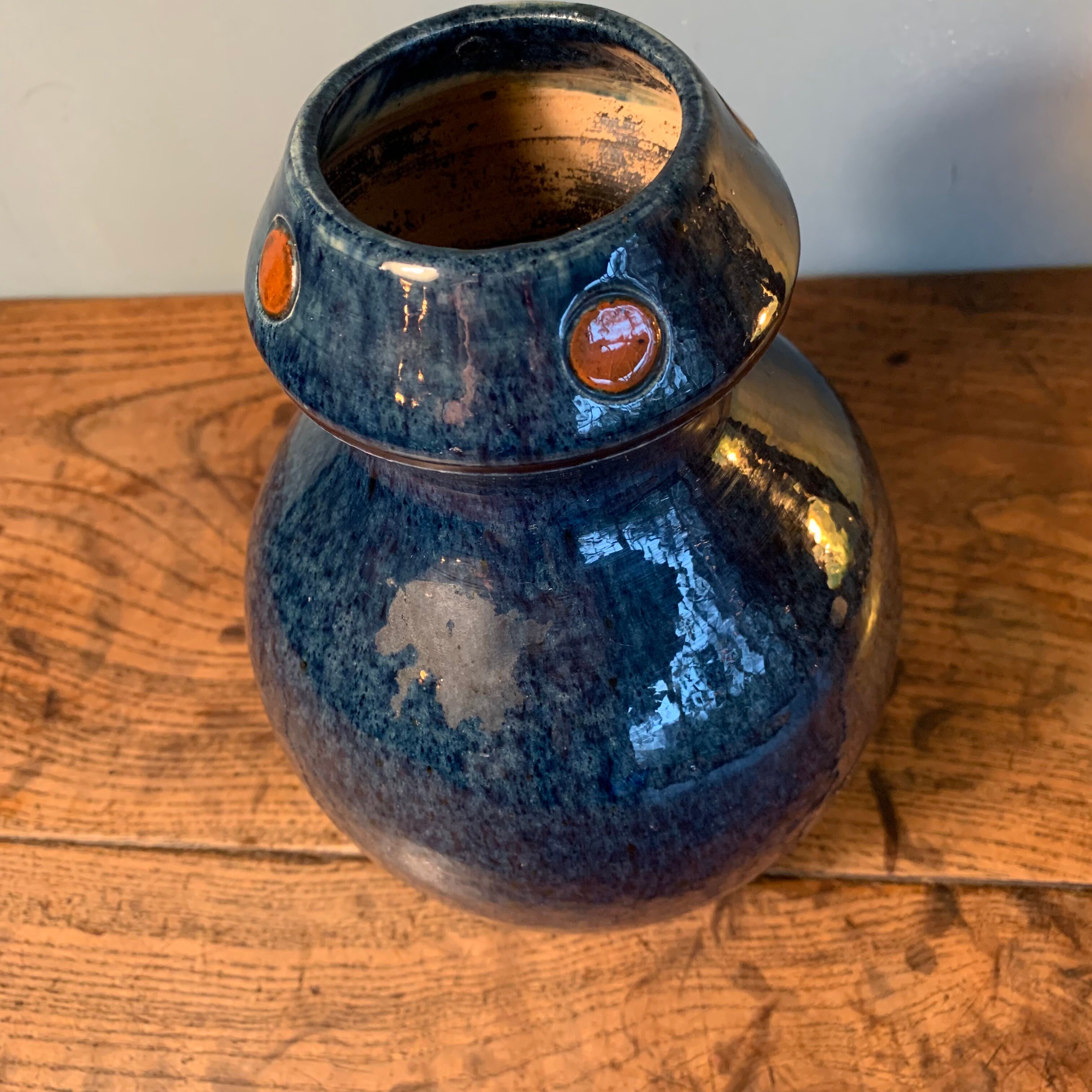 Art nouveau vase faience Thulin