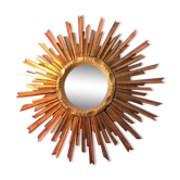 Mirror sun old gilded wood, 67 cm, middle XXth