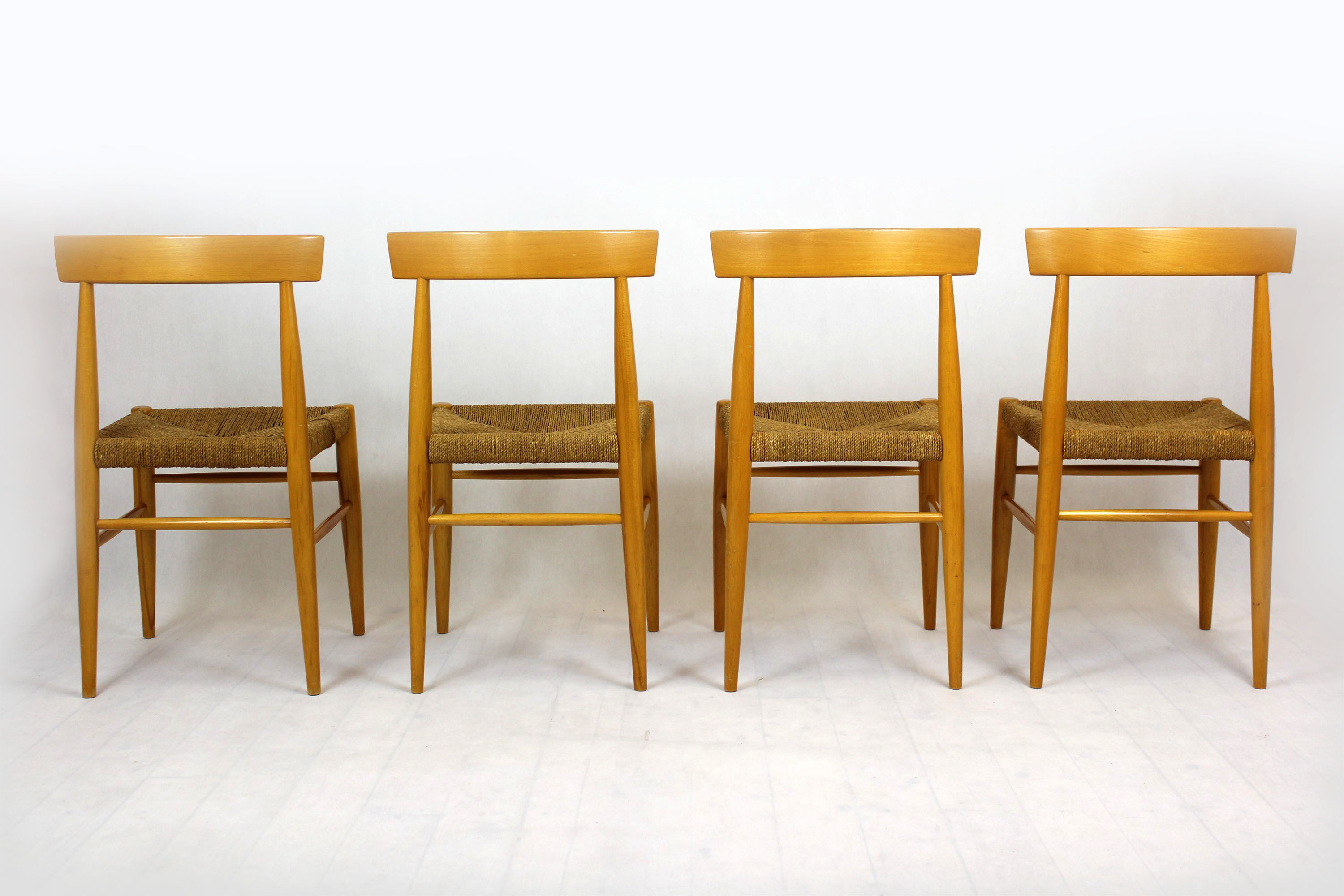 Vintage Czech straw chairs, 1960s, set of 4