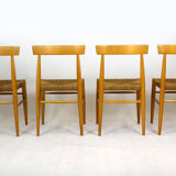 Vintage Czech straw chairs, 1960s, set of 4