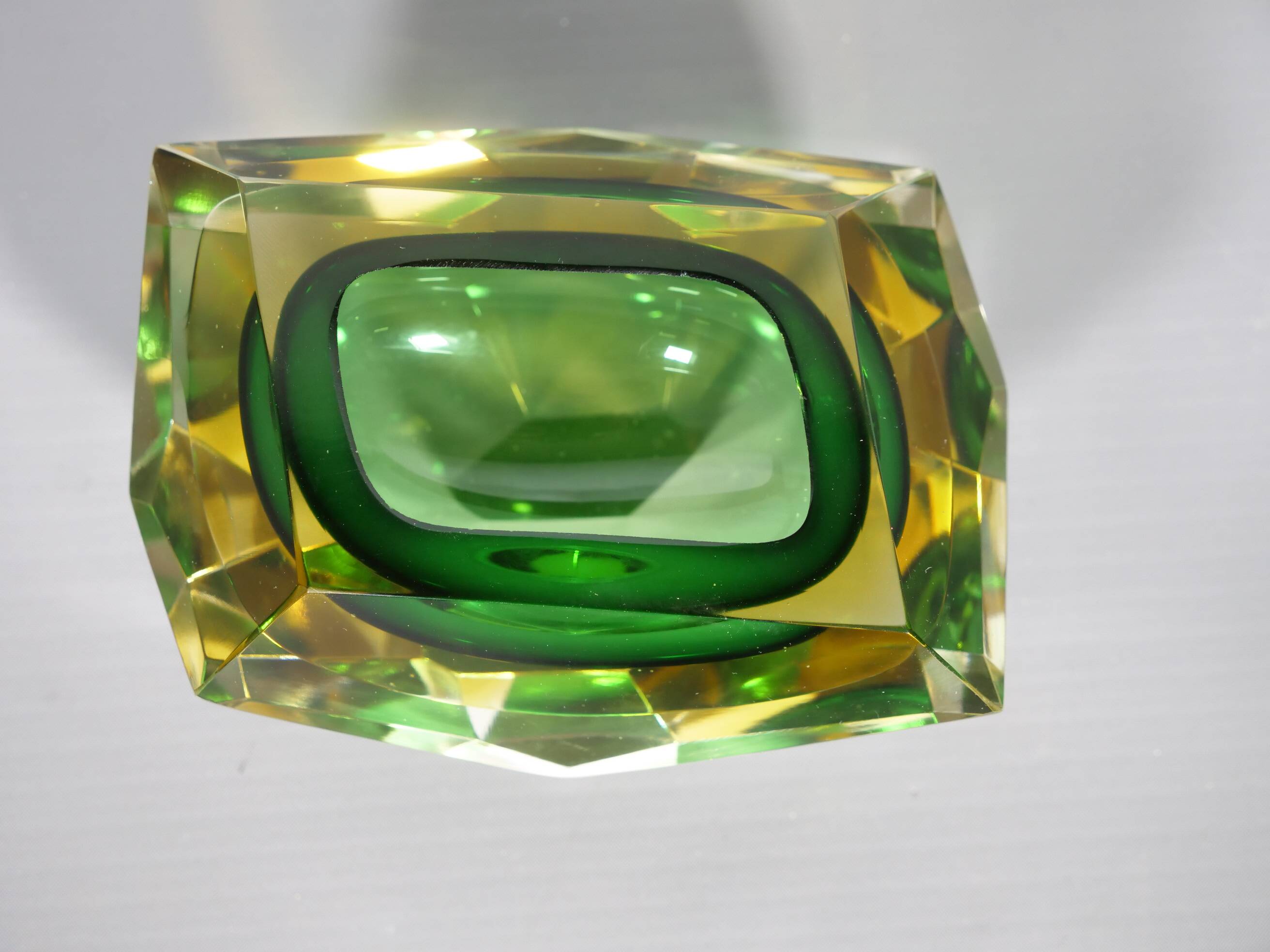 Vintage design Murano Sommerso glass bowl vase by Flavio Poli, 1970s