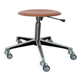 Tabouret de bureau pivotant industriel allemand du milieu du siècle par Schmitz, années 1960