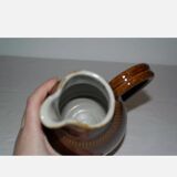 Ancien pichet cruche en grès marron vernissé H 20.5 cm