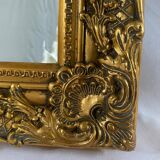 Bevelled mirror, golden empire style 74x64cm