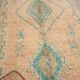 Peach & Turquoise vintage moroccan rug 143 x 249 cm - Berber Rug Handmade