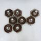 Set of 8 brown ceramic wall lamps, 1970s