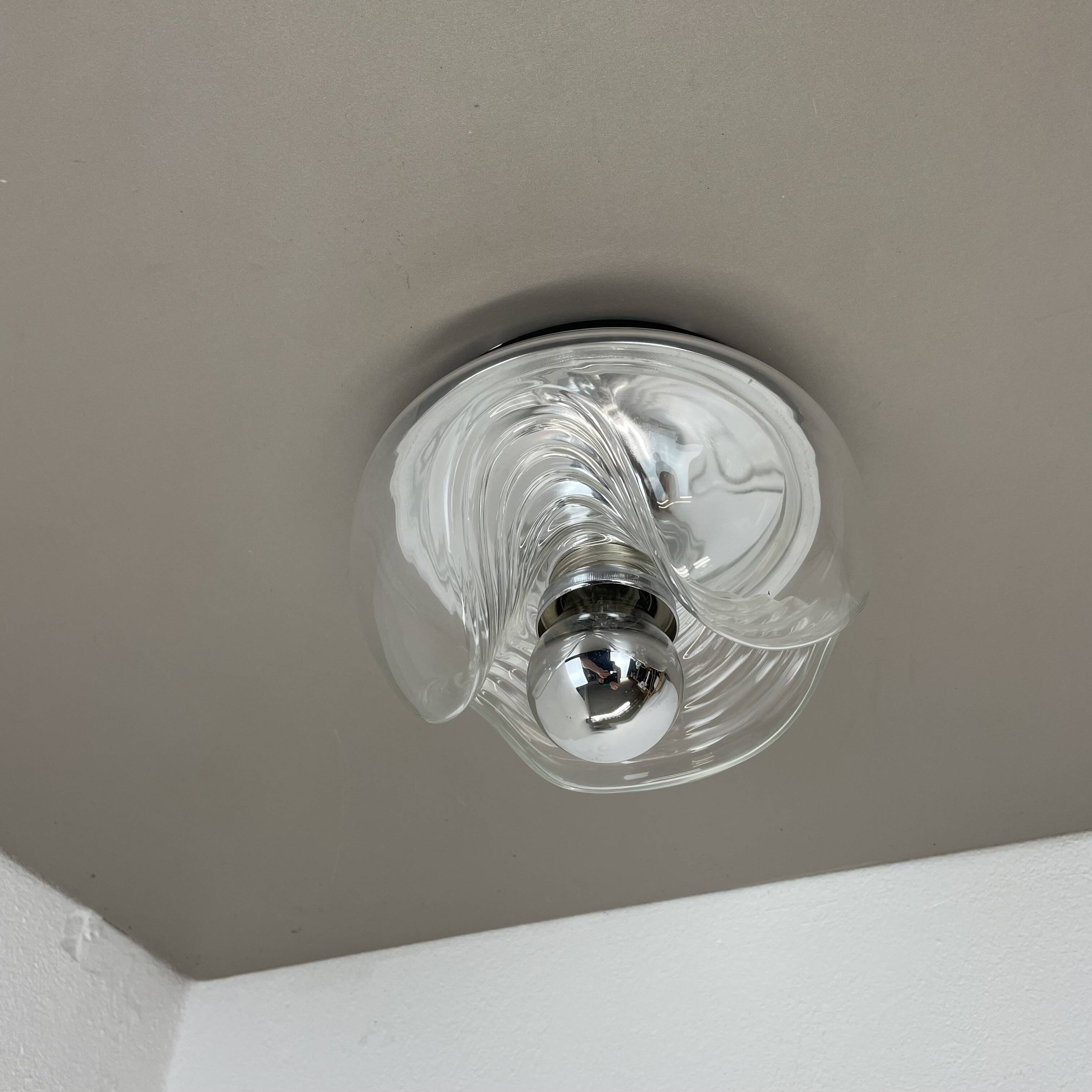 22cm "Wave" Wall Ceiling Light by Koch and Lowy, Peill & Putzler, Germany