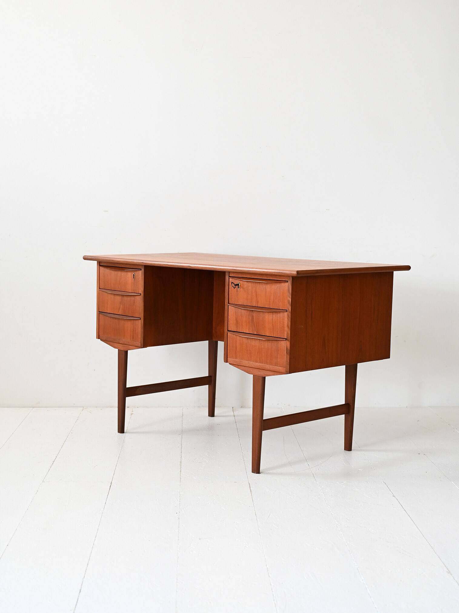 Freestanding Danish teak desk, 1950s/60s