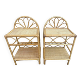 Rattan bedside table from the 70s Italy