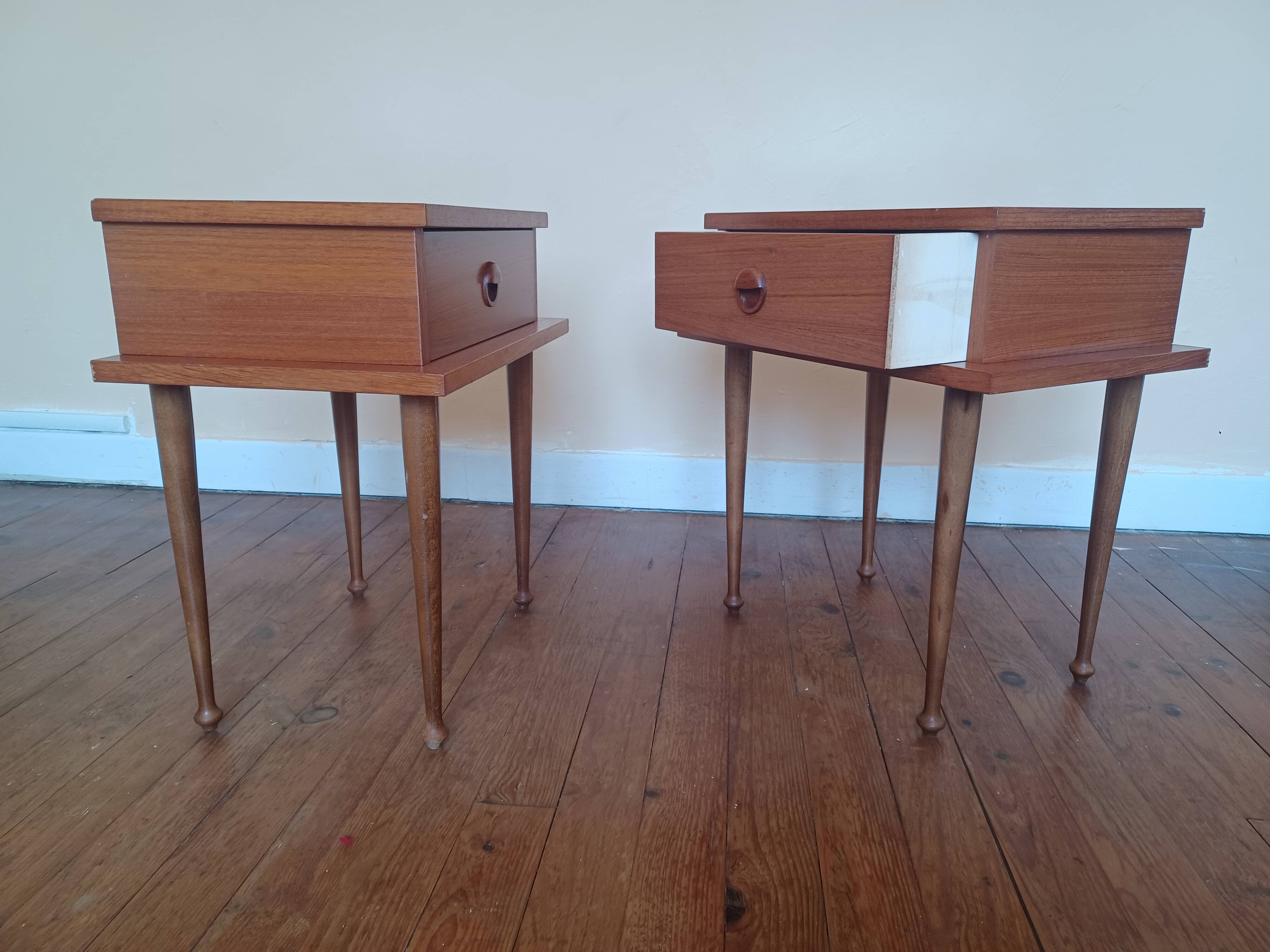 Pair of 60s bedside tables