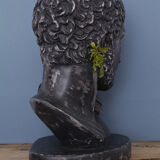 Greek head in waxed black plaster