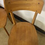 Set of 3 vintage wooden bistro chairs