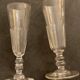 6 antique champagne flutes with cut sides