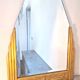 Antique Art Deco mercury mirror, in carved wood with gold leaf.