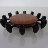 Digsmed Teak and Steel Candleholder, Denmark, 1960s