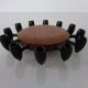 Digsmed Teak and Steel Candleholder, Denmark, 1960s