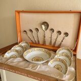 Service à dessert La S. Marco métal argenté et porcelaine