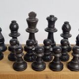 Antique Staunton Design Chess Set - Turned Wood Pieces (King 7cm)
