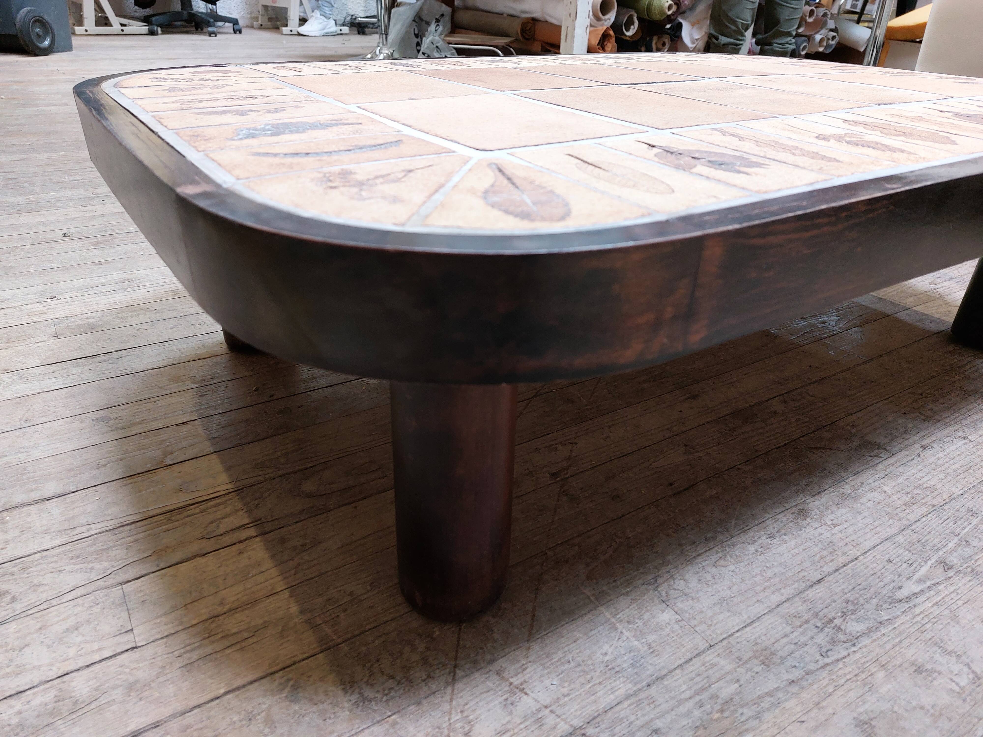 Table basse "Herbier" par Roger Capron - Années 60/70 - Vallauris