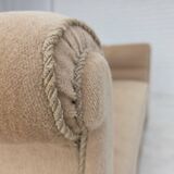 1950s, Danish 2-seater sofa, furniture velour, teak wood legs.