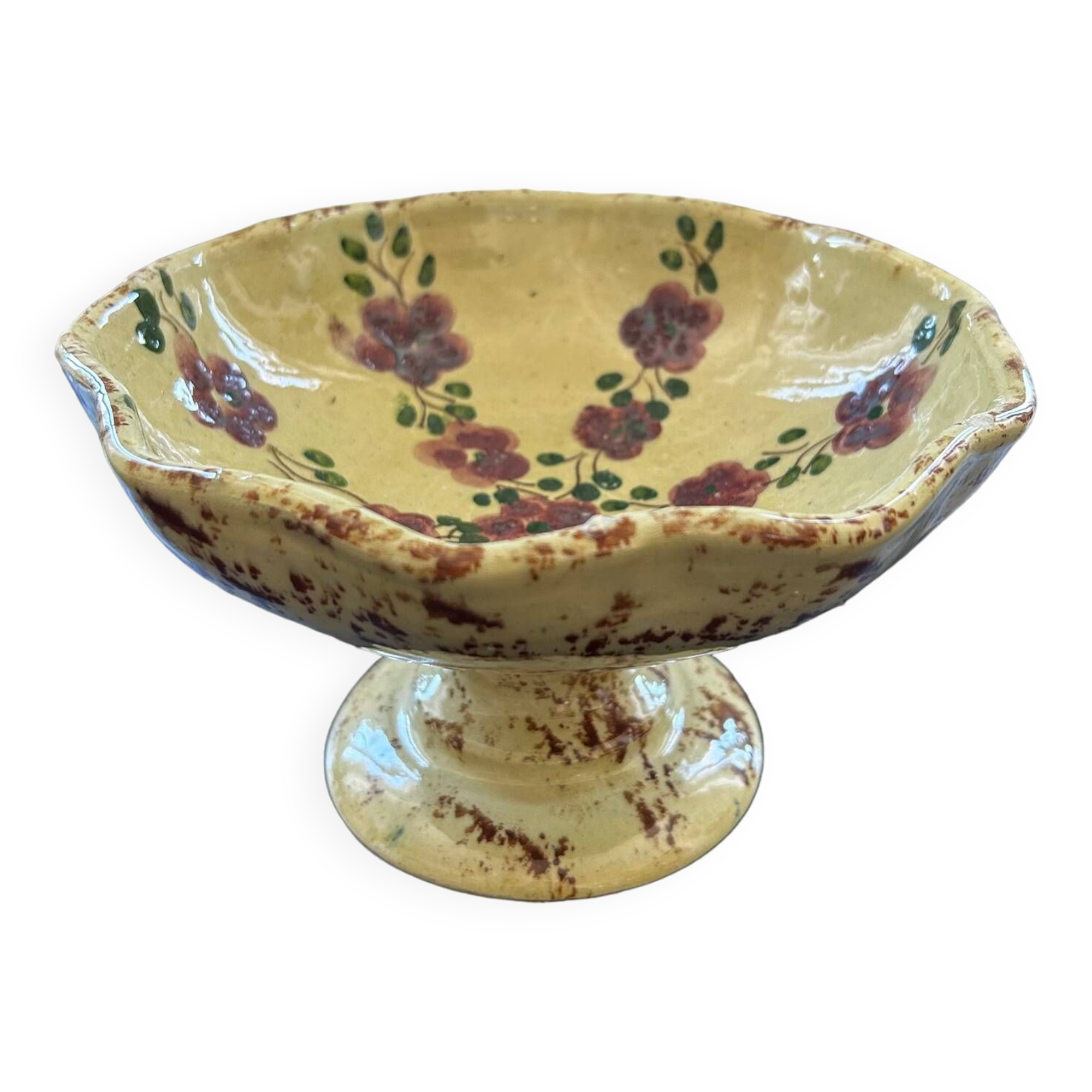 Fruit bowl with floral decoration