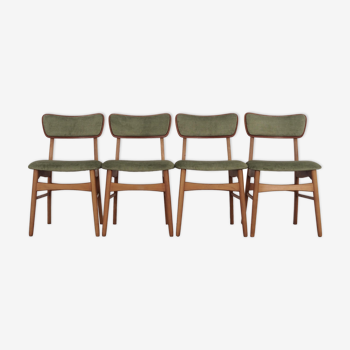 Ensemble de quatre chaises en hêtre, design danois, années 70, fabriqué au Danemark