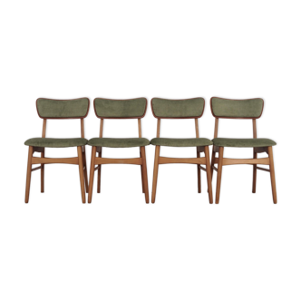Set of four beech chairs, Danish design, 70s, made in Denmark