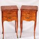 Pair of French Rosewood Nightstands, Marble Top Nighstands, Marquetry Bedsi