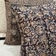 Indian cotton block print cushion with “flower” pattern - indigo blue