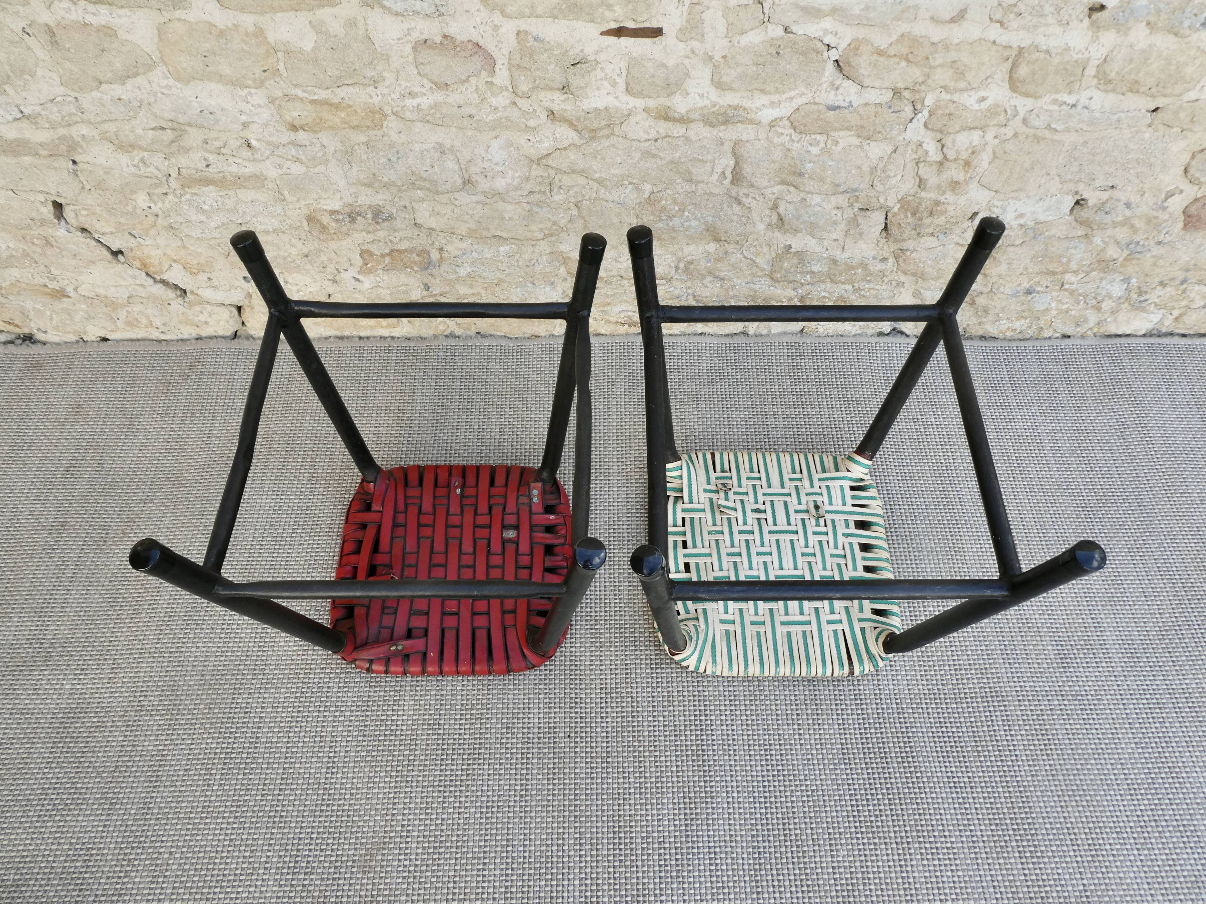 Paire de tabourets de bistrot, vers 1950