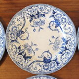 6 Creil and Montereau dessert plates Flora service