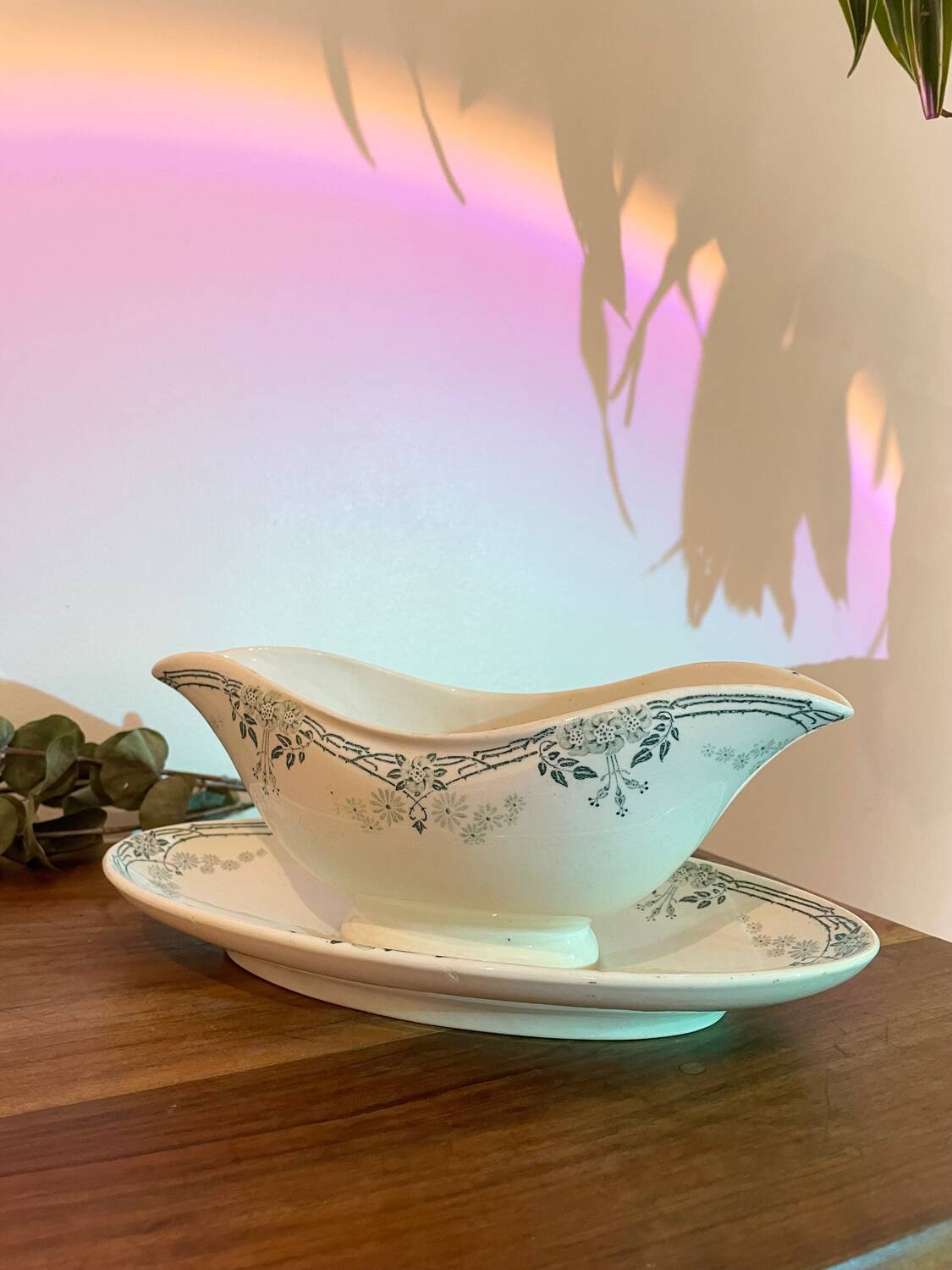 KG Luneville porcelain gravy boat