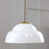 Mid-century Italian Brass and Plexiglass Pendant Lamp