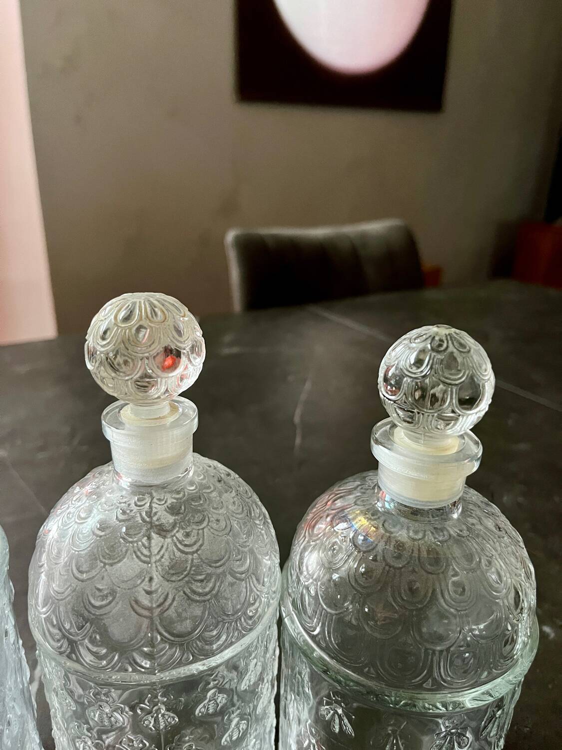 Lot of 3 old Guerlain perfume bottles with bees