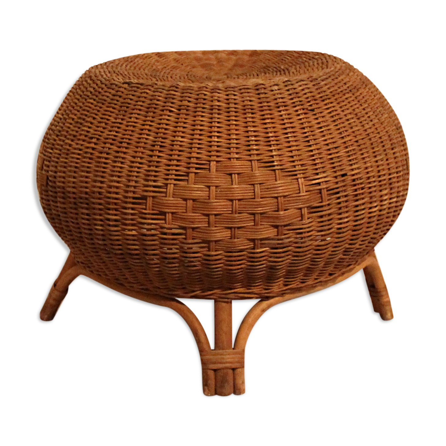 Pouf en rotin Selency