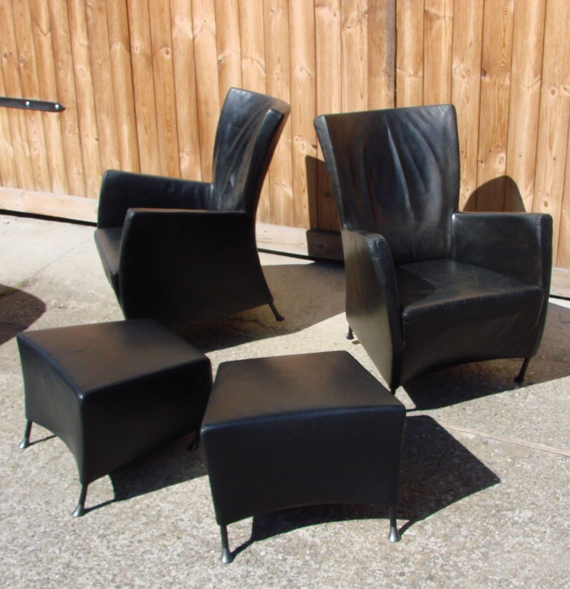 Pair of armchairs with footstool montis, 1980s