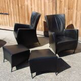 Pair of armchairs with footstool montis, 1980s